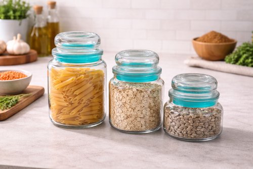 Conjunto 3 Potes Heméticos de Vidro - Sortida
